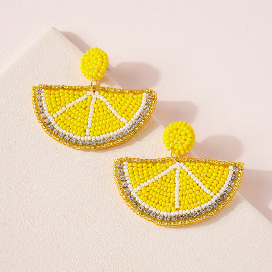 lemon Beaded Earrings