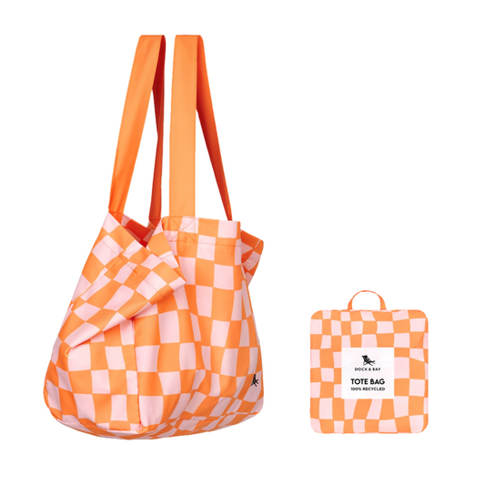 Foldaway Tote Bags - Groovy Check