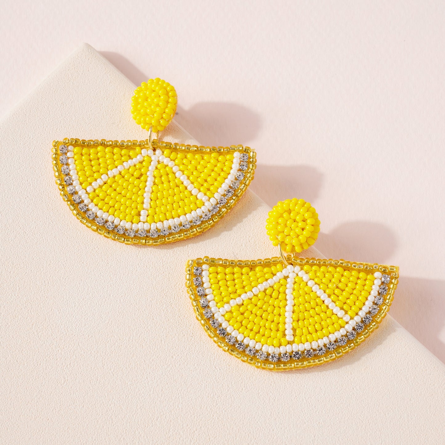 lemon Beaded Earrings