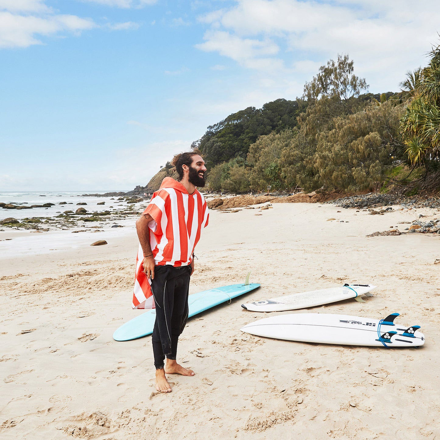 Poncho - Waikiki Coral Red