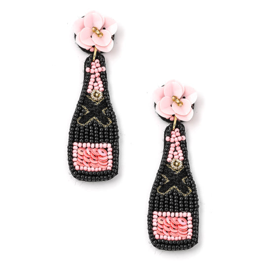 Bottle Seed Beaded Earrings